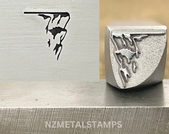 Cliff Top Metal Stamp, Mountains edge Metal Stamp, Mountain Range Steel Stamp, Design Stamp