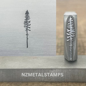 Tall Tree Metal Stamp, Pine Tree Steel Stamp, Tree Design Stamp