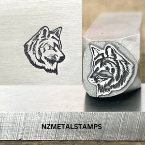 Wolf Metal Stamp, Wolf Steel Stamp, Design Stamp