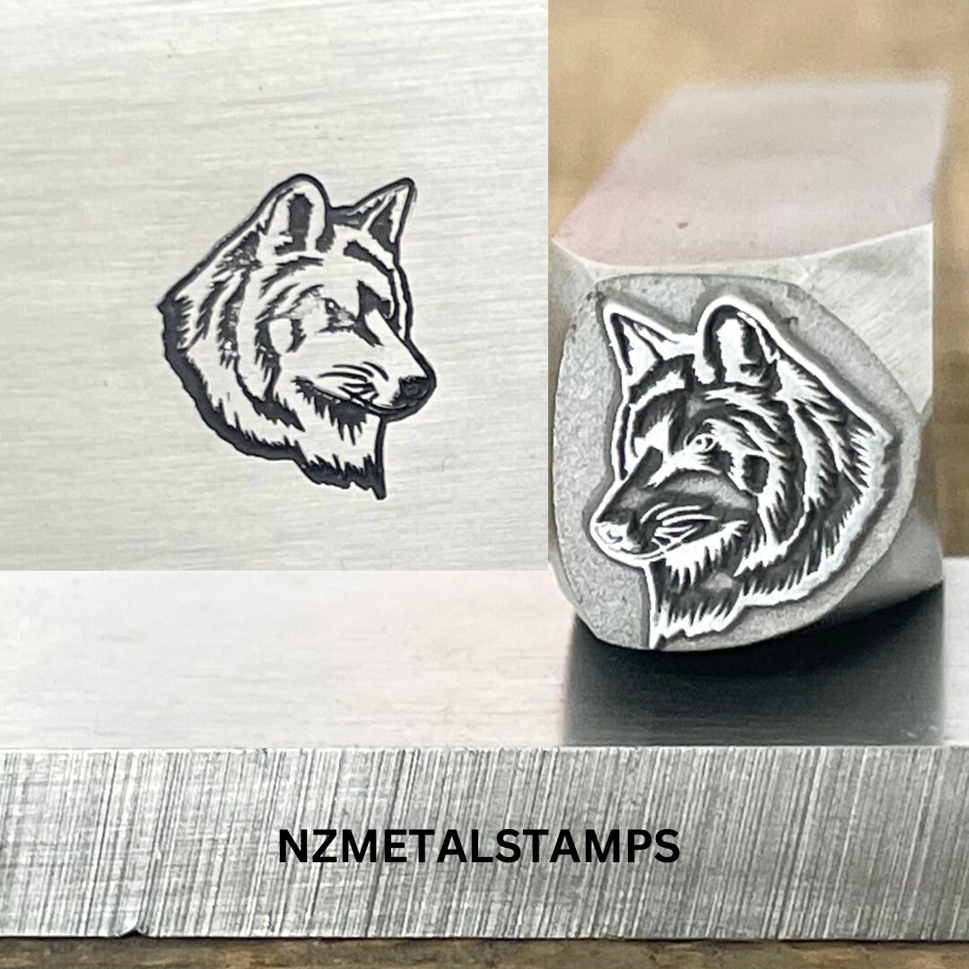 Wolf Metal Stamp, Wolf Steel Stamp, Design Stamp