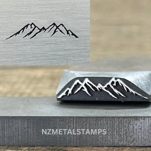 Mountain Metal Stamp, Mountain Range Steel Stamp, Design Stamp