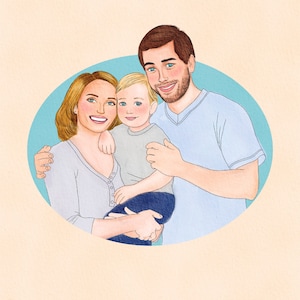Custom Family Digital Portraits From Photos, Unique Family Artwork, Unique Family Illustration, Cherish Your Loved Ones, Anniversary Gift