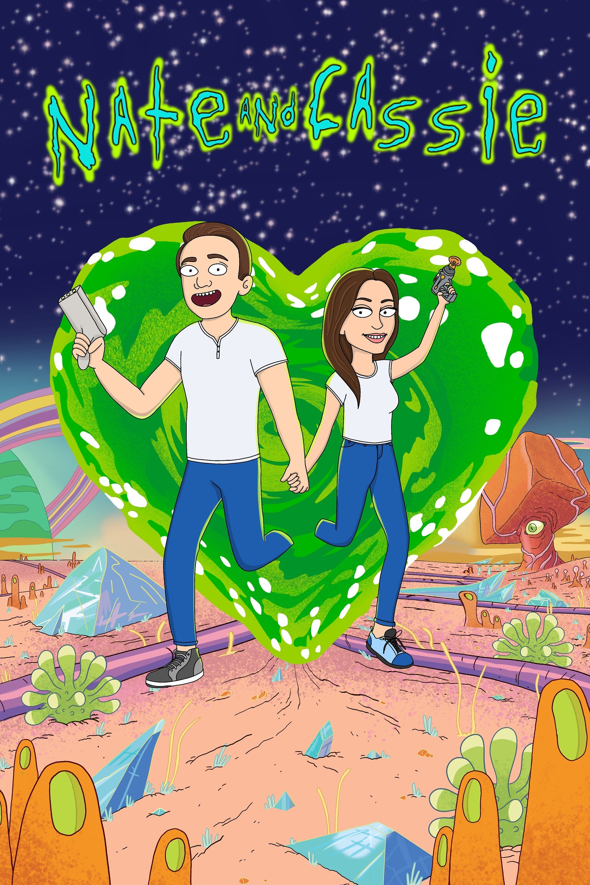 Custom R and M Family Portrait Cartoon Portrait From Photo R - Etsy