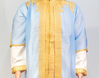 Set of 3 men's Jabador for wedding,Eid, Ramadan, Party, Nikah. men's kaftan. moroccan groom outfit. Nikah & Eid outfit. Muslim Gifts.