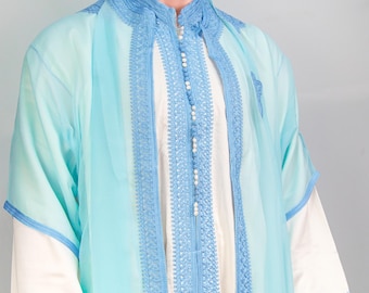 Set of 3 men's Jabador for wedding,Eid, Ramadan, Party, Nikah. men's kaftan. moroccan groom outfit. Nikah & Eid outfit, muslim gifts.