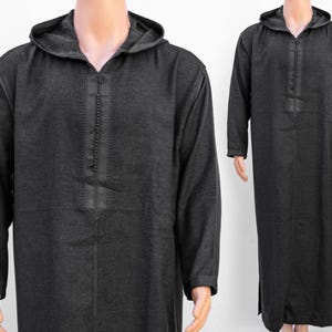 Moroccan Hooded Wool and Cotton –Handmade Wool Coat, long caftan for men, Jalaba , Ramadan clothes , winter kaftan dress, eid outfits gift