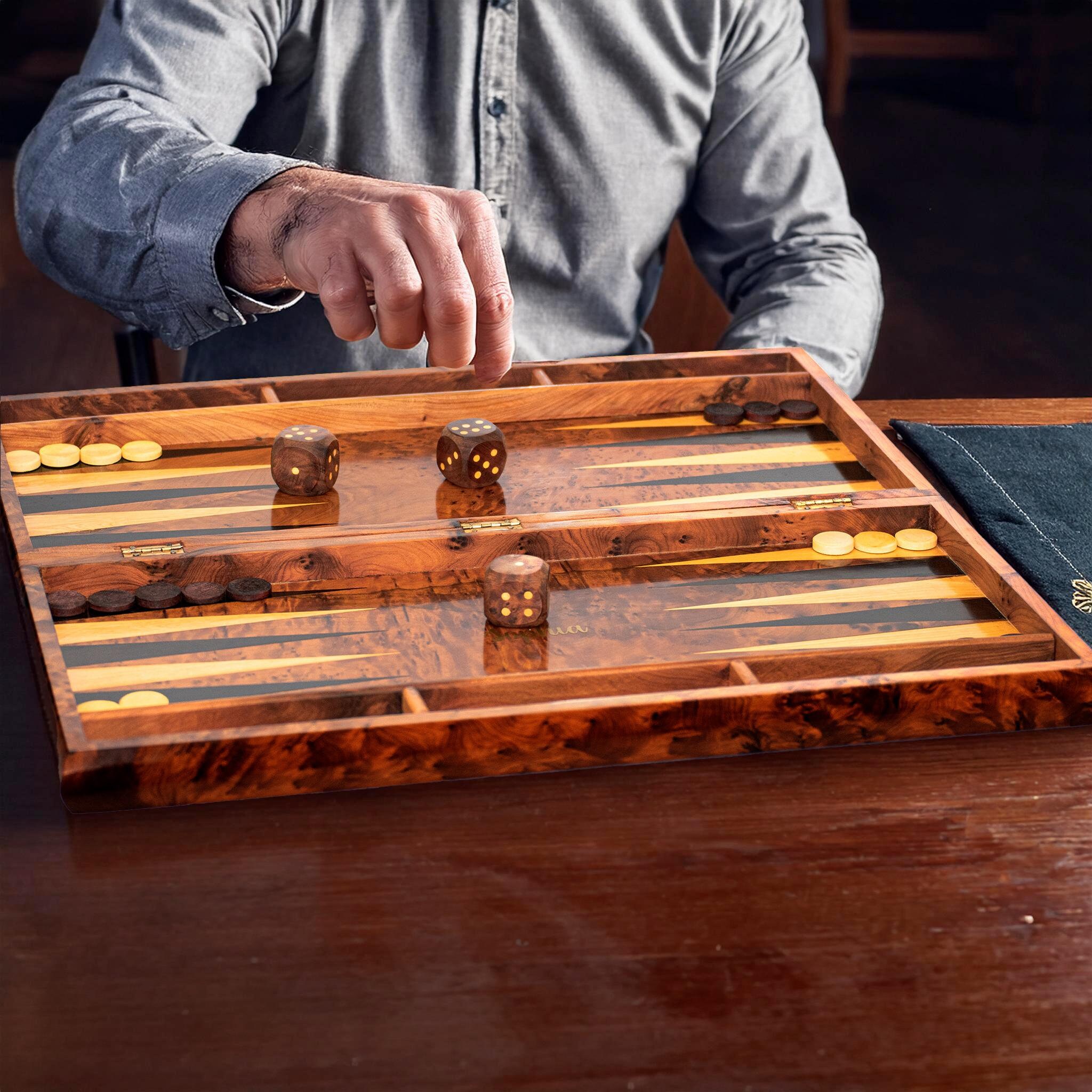 Backgammon Custom Custom Big Wooden Backgammon Set,hand Made From Natural Thuya Wood ...