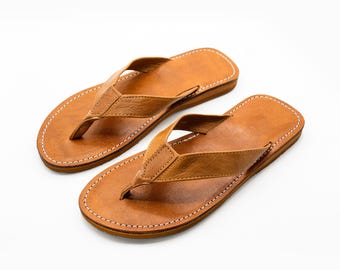 Handmade Unisex Leather Flip Flop sandals For Men's and Women's, unisex Leather Thongs Sandals,Flip Flop for Summer Holidays,Boho Beach Wear