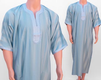 Handmade Moroccan Thobe | Cotton Kaftan for Men | Tunic Dress for Eid | Ramadan & Nikah | Elegant Modest Wear | Eid Gift Idea, Jubba Gandoura