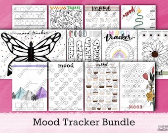 Printable Monthly Mood Tracker Bundle: A5 Journal Pages (PDF Download)