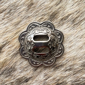Horseshoe Brand Slotted Silver Stainless Steel Concho, Tack Making Conchos, Leather Crafting Hardware, Slotted Concho, Replacement Concho