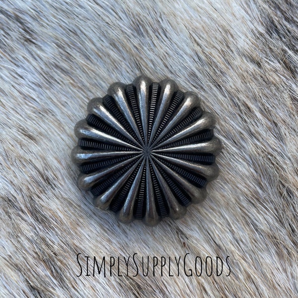 Antique Silver Pin Wheel Concho, Leather Making, Leather Tack, Leather Crafting Hardware, Replacement Concho