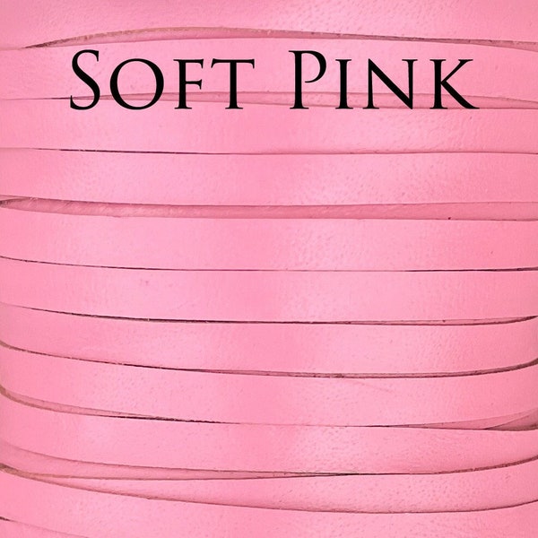 Soft Pink 5mm Kangaroo Buckstitch Lace, LeatherLace, Leather Buckstitch, Crafting Lace, Western Leather Lace
