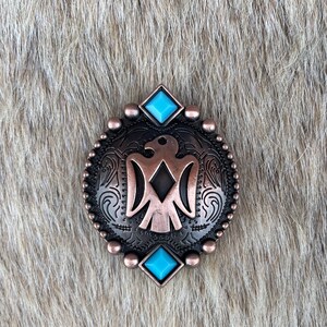 Copper Blue Thunderbird Concho, Western Concho, Replacement Concho, Tack Making Hardware