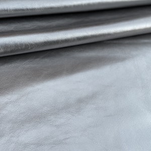 Metallic Deep Silver Real Cowhide, Leather Making,  Crafting Leather, Holiday Crafting Leather