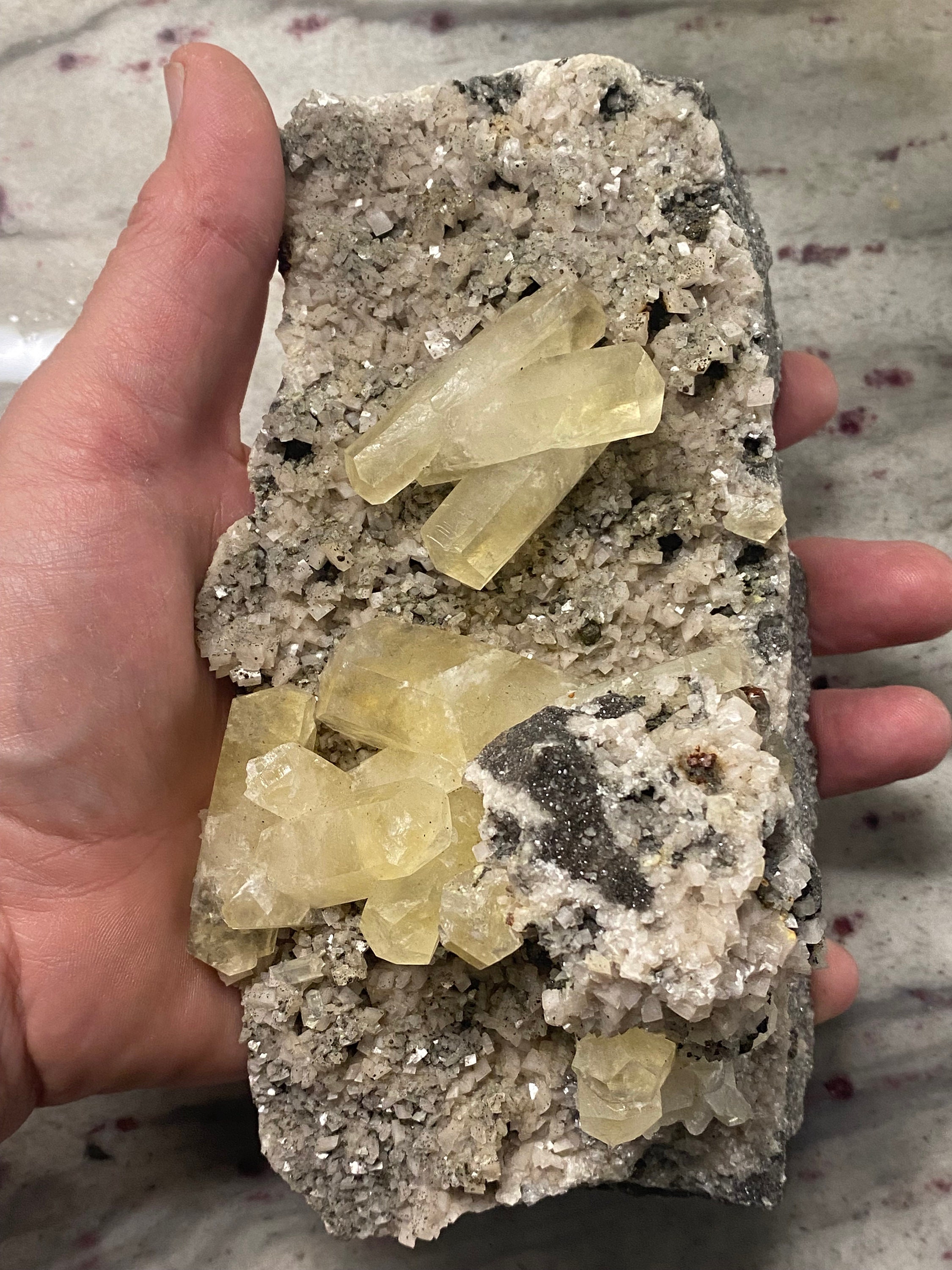 Large Golden Calcite on Matrix - Etsy
