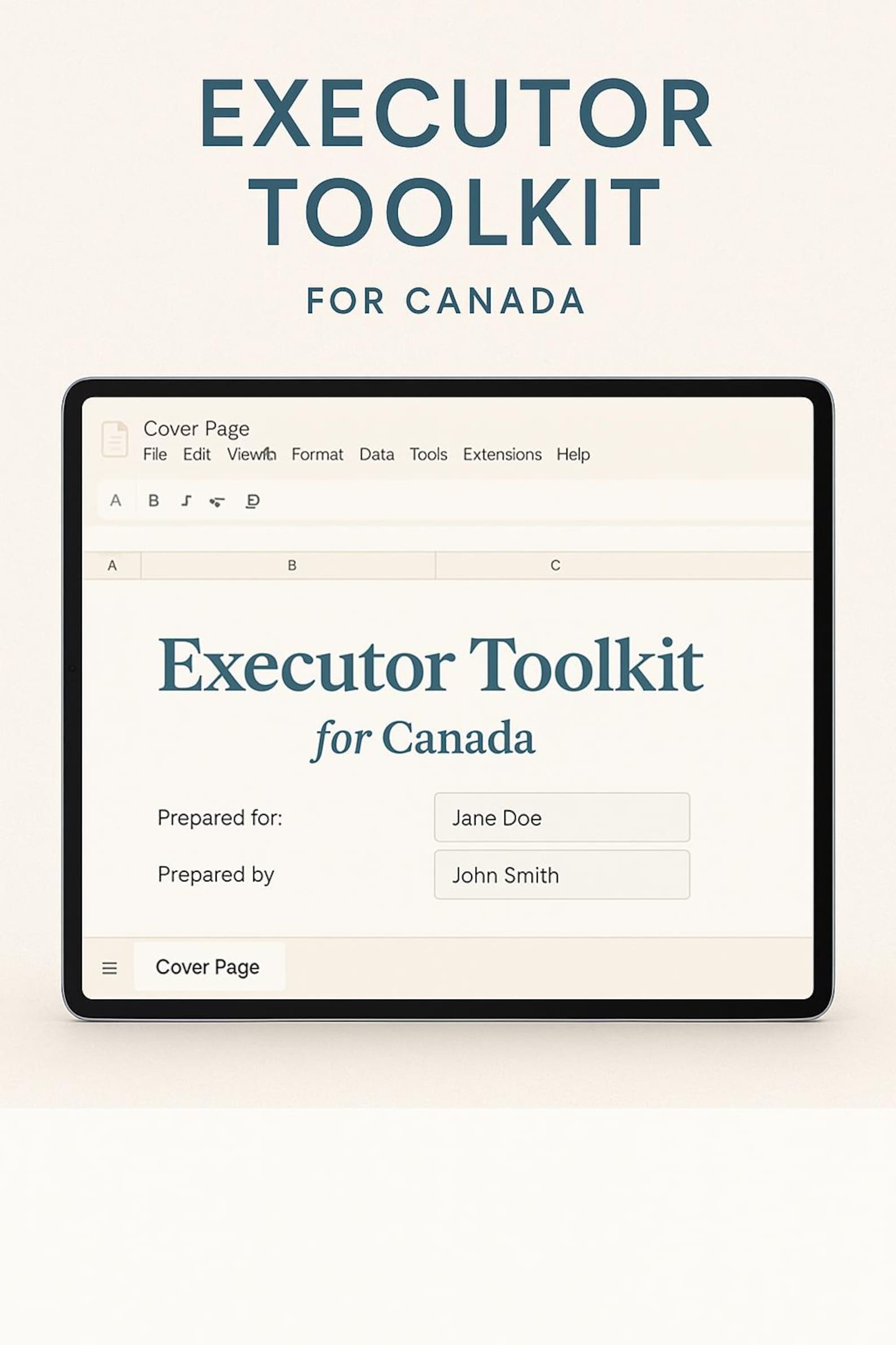 Canadian Estate Administration Spreadsheet | Executor Checklist ...