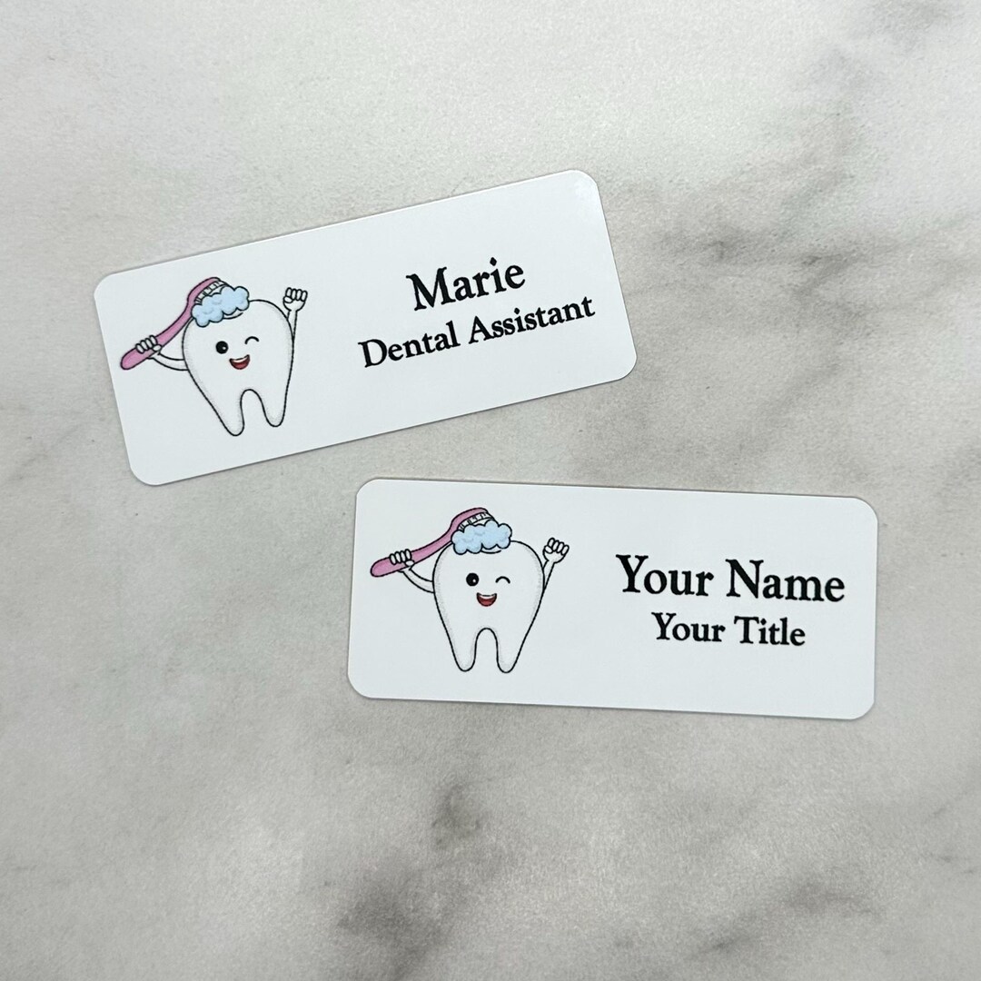 Cute Dental Name Tags | Name Badges for Work | Personalized Name Tags ...