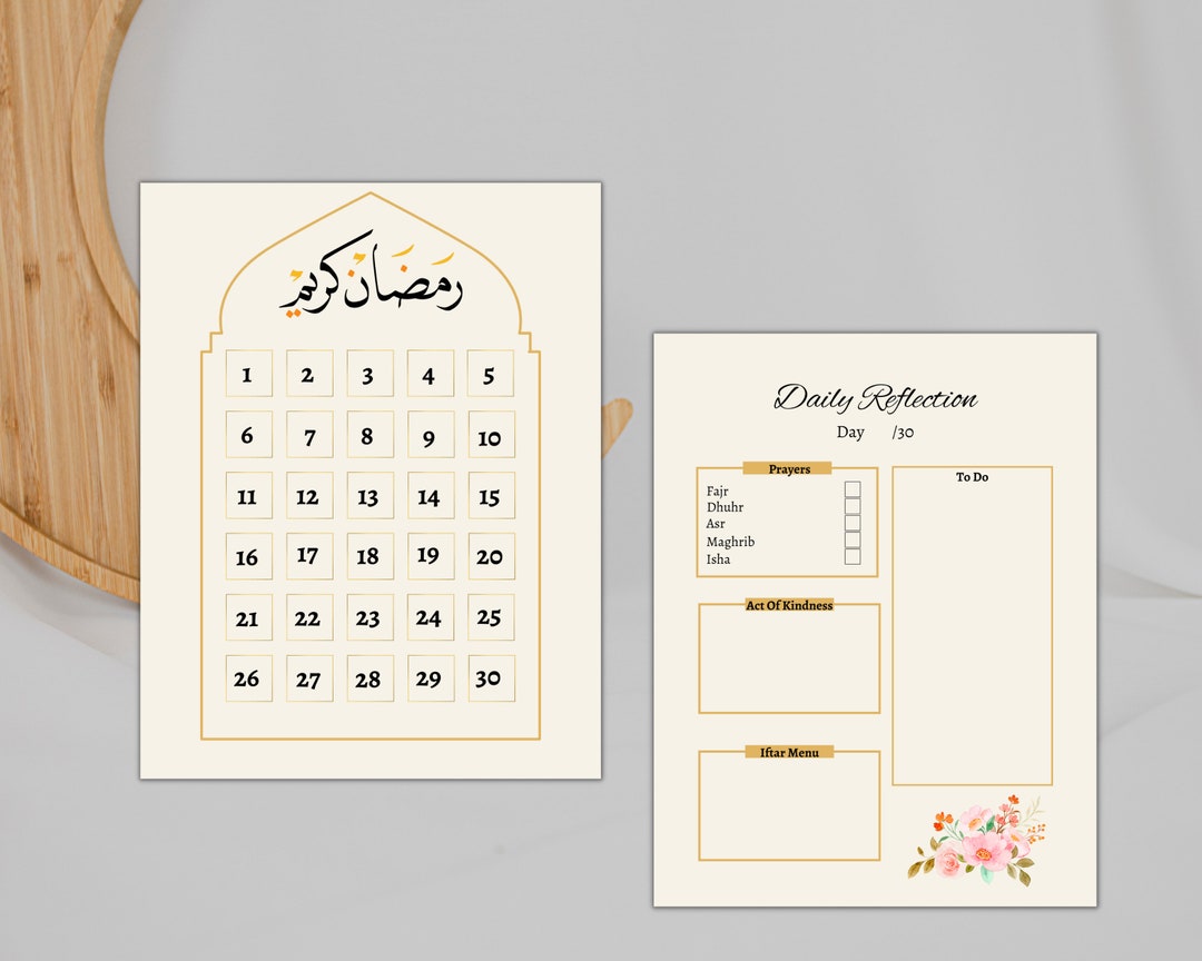 Ramadan Tracker Printable Ramadan Countdown Calendar Salah - Etsy