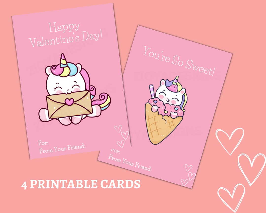 Printable Kids Valentine's Cards, Classroom Valentine's, Friend Card ...