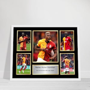 Victor Osimhen Football Print | Galatasaray Poster | Soccer Wall Art | Clean Modern Decor | Digital Downloa