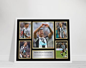 Bruno Guimaraes Football Print | Newcastle United Poster | Soccer Wall Art | Clean Modern Decor | Digital Download
