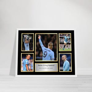 Erling Haaland Football Print | Manchester United Poster | Soccer Wall Art | Clean Modern Decor | Digital Download