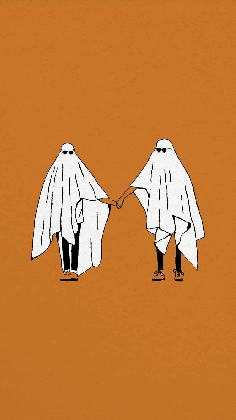 Ghosts Holding Hands In A Circle Ghosts Holding Hands Phone Wallpaper - Etsy