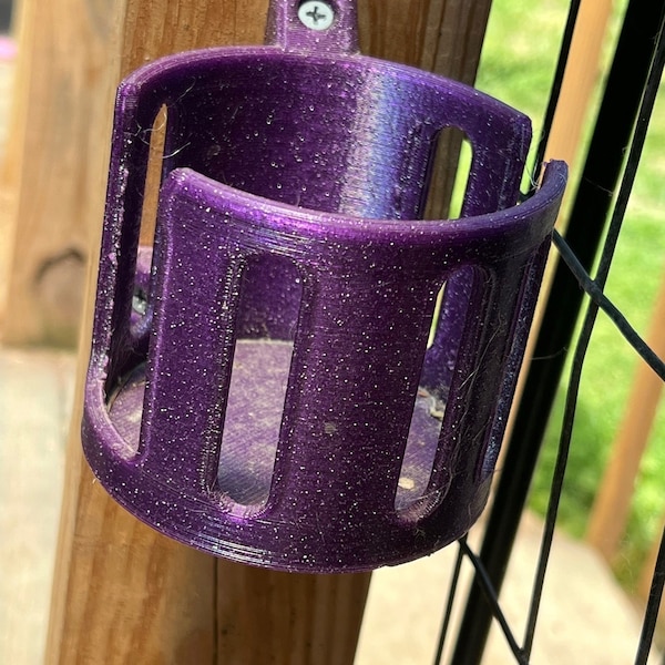 Cup holder for Deck, post, basement, wall, man cave, she-shed, garage. Porch, swing set, workshop, office, workbench, playset, playhouse.