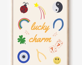 Lucky Charms Art Print,Digital Art Download, Icons Wall Art,Cute Trendy Art,NYC Posters,Lucky Charms Wall Poster, Unframed