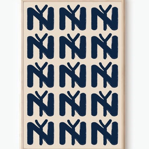 Large NYC Yankees Art Print,Digital Art Download,Black NYC Wall Art,Cute Trendy Art,NYC Posters,New York City Wall Poster, Unframed