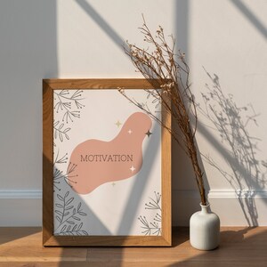 Motivation, Inspirational Quote, Printable Wall Art, Home Office, Room Decor, Floral