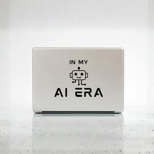AI Era Laptop Sticker Cut File, Women in Tech PNG (Digital Download)