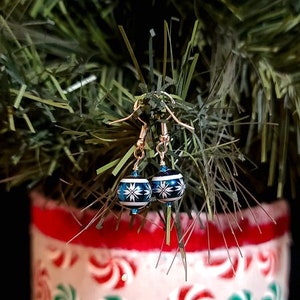 Miniature Christmas Ornament Earrings - Sterling Silver