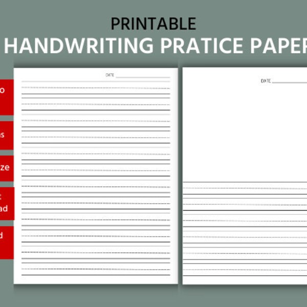 primary writing paper with dotted lines Printable Handwriting Paper - Story Writing Paper - Kindergarten , Primary Story Journal - Dotted Midline and Picture Space - Ready to Print