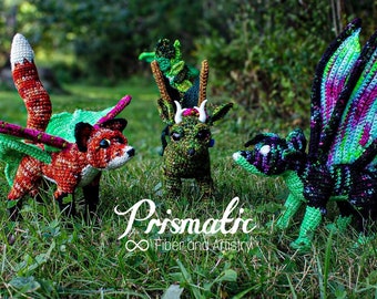 COMBO PACK Forest Dragon and Faerie Fox Amigurumi Digital Pattern, Dragon Crochet Pattern, Amigurumi Fox Pattern, Int-Advanced Pattern