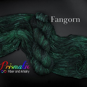 Hand Dyed Yarn, Dark Green Yarn, "Fangorn” Merino Wool, Merino Blend, Fingering, DK, Worsted, and Bulky Weight
