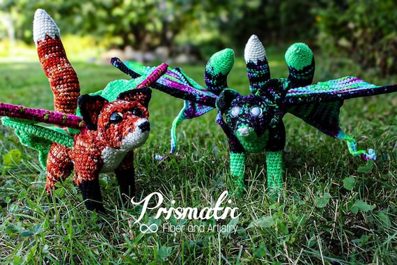 Faerie Fox Crochet Amigurumi Digital Pattern, Fox Dragon Crochet