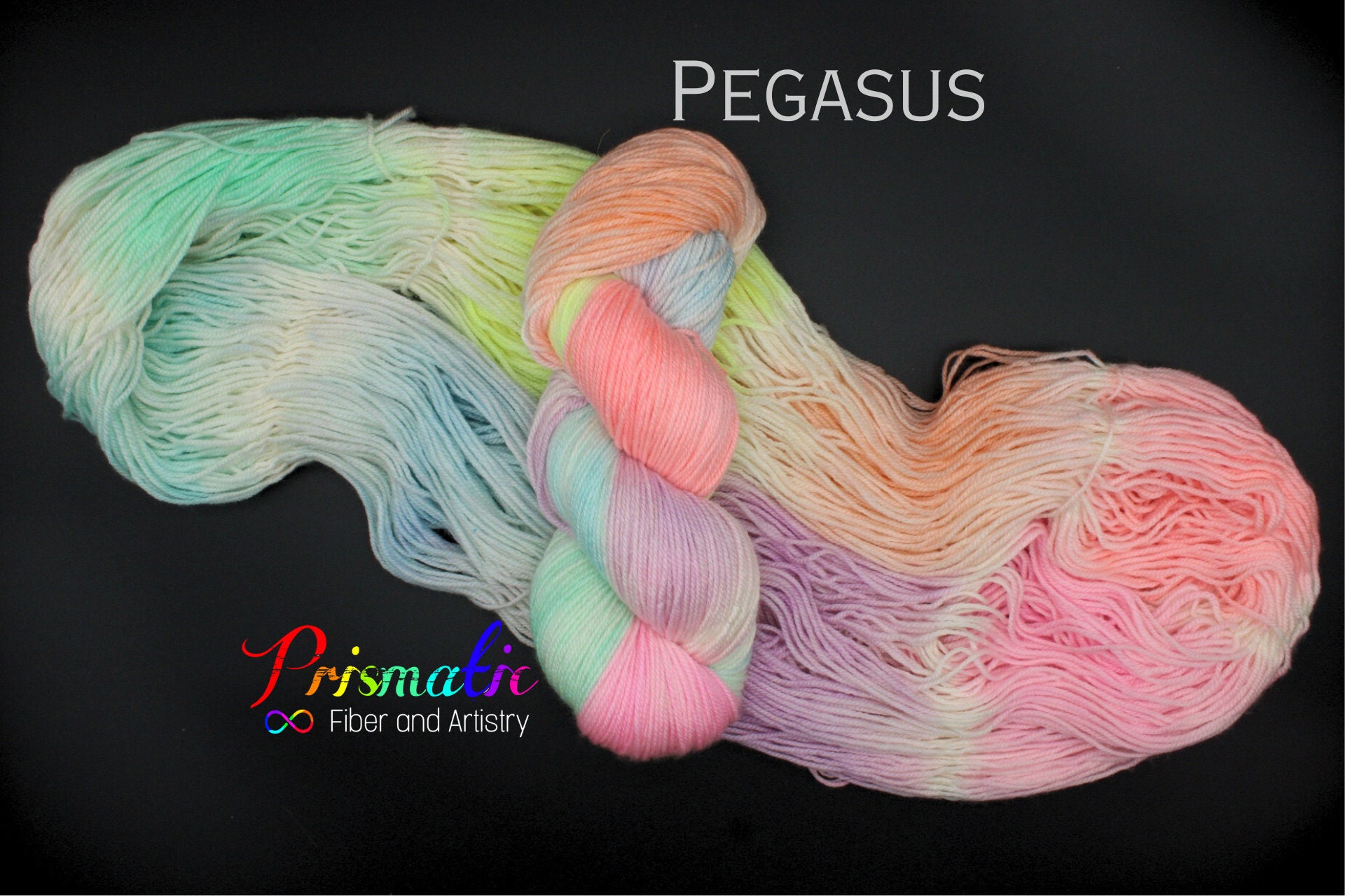 Hand Dyed Yarn, Rainbow Yarn, "Pegasus,” Merino Wool, Merino Blend, Fingering Weight, DK Weight, Worsted Weight, Bulky Weight