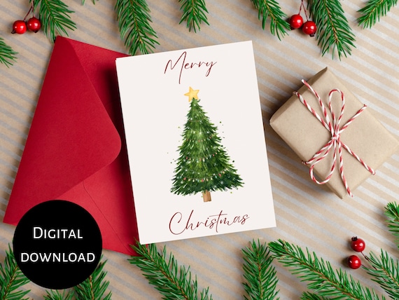 Printable Christmas Tree Card Digital - Il 570xN.4200268120 Anhr