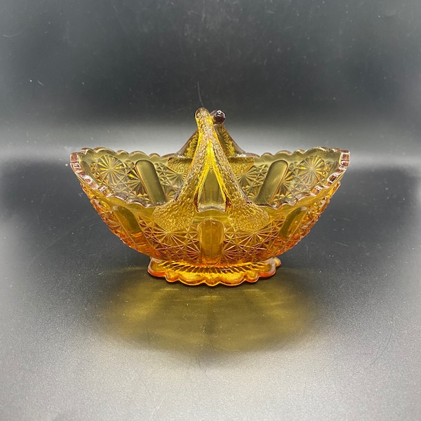 Fenton Amber Daisy Twig Basket