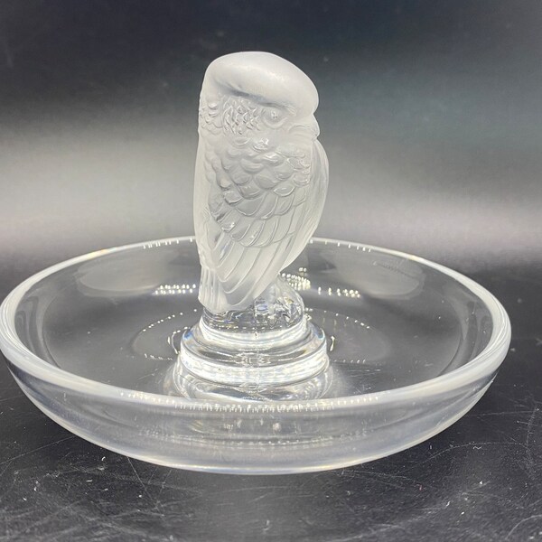 Lalique France Crystal Bird of Prey Ring/Trinket Dish