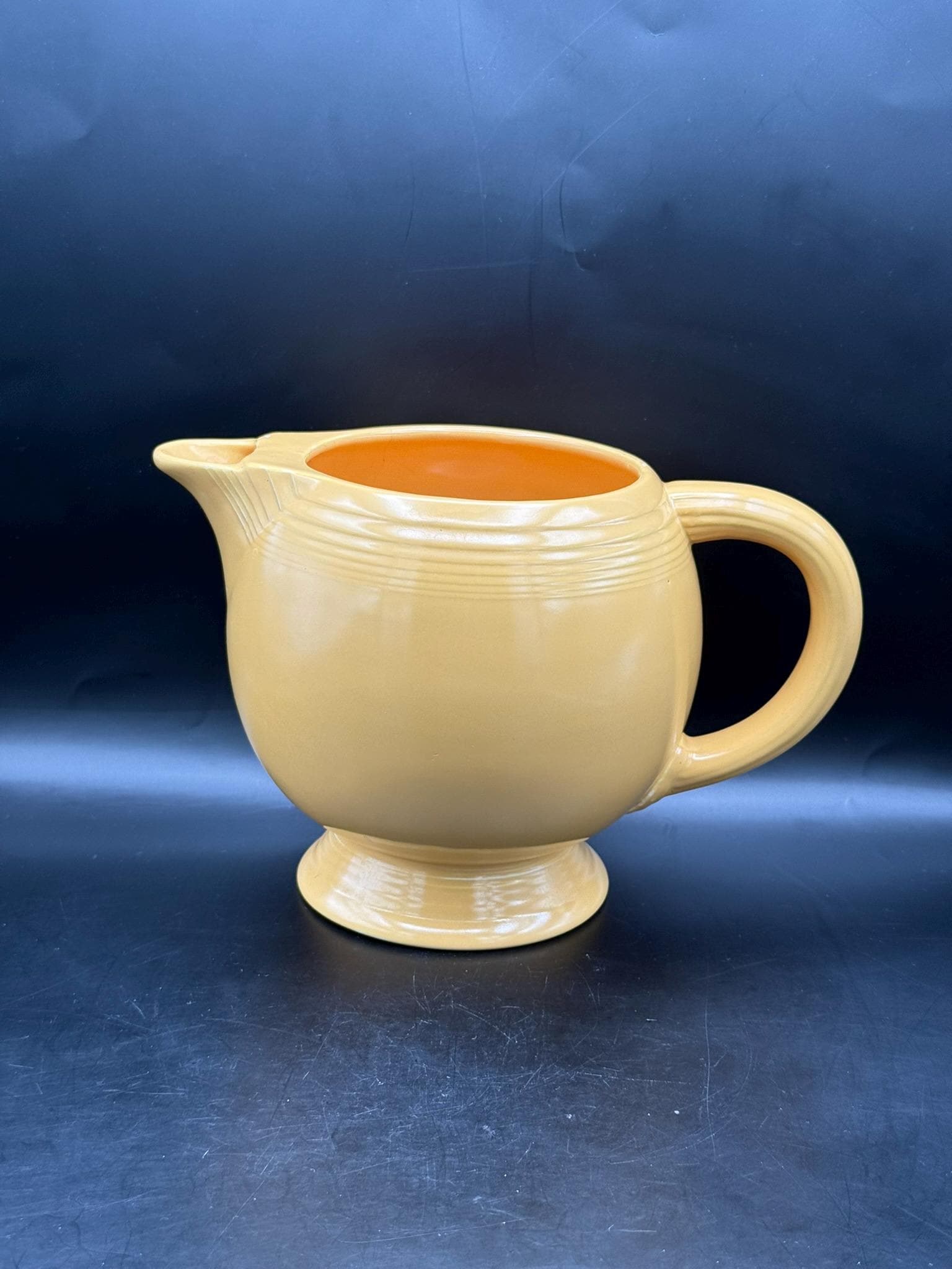 Fiesta Ware Gold Ice Lip Ball Pitcher 1936-1946 *hairline Crack