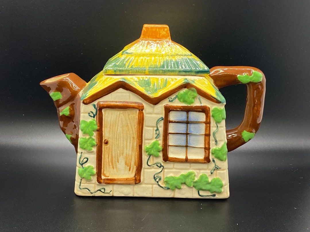 Vintage Hand Painted Cottage Tea Pot Made in Japan Etsy