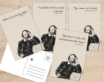 Shakespearean Insults Postcards Set of 10 | 4x6 Inches