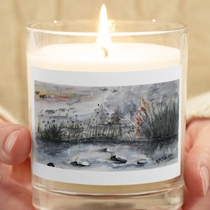 Watercolor Glass Container Candles