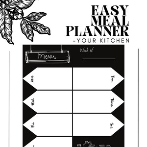 Weekly Meal Planner. Weekly Menu. Digital Download. PDF.