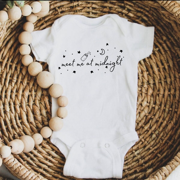 Meet Me at Midnight Onesie®, Funny Newborn Gift, Funny Onesie®, Newborn Baby Onesie®, Bodysuit, Baby Clothing, Baby Onesie®, New Baby Gift