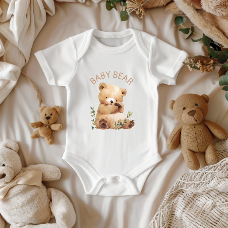 Bear Print Onesie with Hat