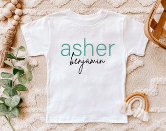 Personalized Boys Name Shirt: Custom Toddler Tee, Baby Onesie